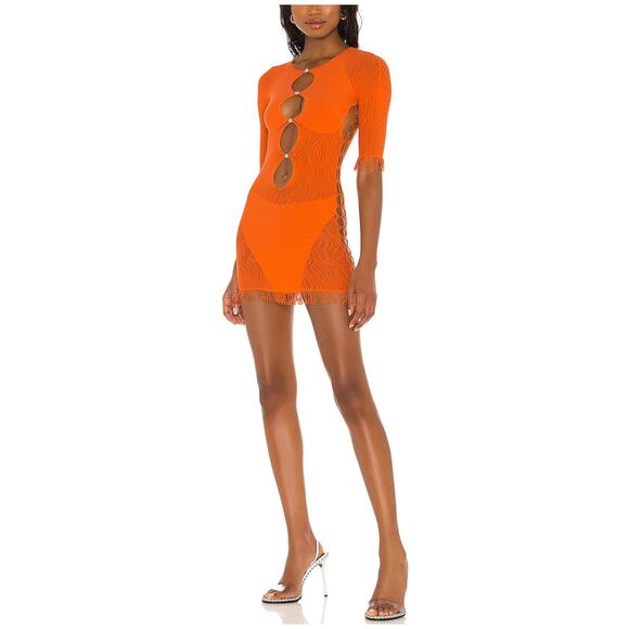 POSTER GIRL Dresses & Skirts - Poster Girl Cutout Orange Miranda Mini Dress Size XXS